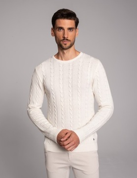 Męski sweter cartolano z wełną i kaszmirem ecru XL