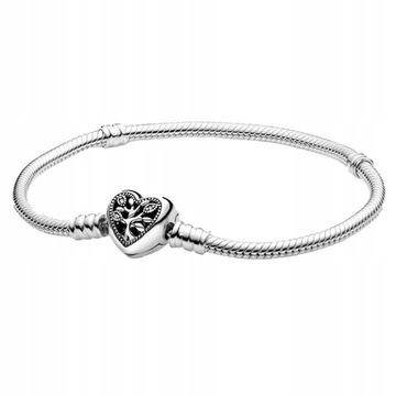 Bransoletka Serce do Charms Beads Srerbo 925 17 cm