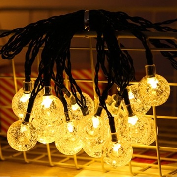 СОЛНЕЧНАЯ ЛАМПА САДОВАЯ ГИРЛЯНДИЯ СВЕТОВАЯ ЦЕПЬ 50 СВЕТОДИОДНЫХ ЛАМПОЧЕК 9,5М