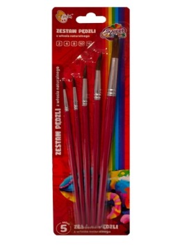 Пензлики круглі з натурального щетини Sweet Colours 5 шт. ZES-5N