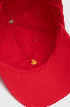 Polo Ralph Lauren czapka z daszkiem bawełniana kolor czerwony gładka 710892