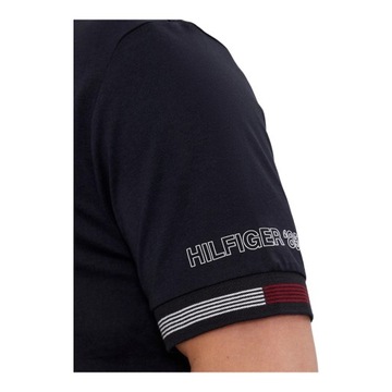 TOMMY HILFIGER KOSZULKA MĘSKA T-SHIRT FLAG CUFF TEE GRANATOWA r.M