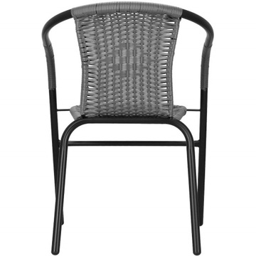 4x САДОВЫЙ СТУЛ ДЛЯ ТЕРРАСЫ, БАЛКОНА, ПРОЧНЫЙ, УДОБНЫЙ, ДЛЯ СТОЛКА, СЕРЫЙ МЕТАЛЛ