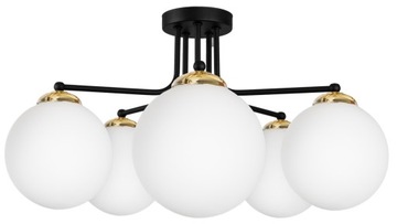 LAMPA SUFITOWA WISZĄCA SZKLANA KULE ZŁOTA LOFT LED