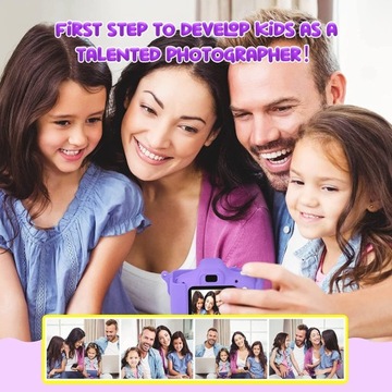 ASTGMI C3 aparat dla dzieci karta 32GB 12MP gry ramki filtry Pony fiolet