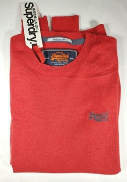 SWETER MĘSKI SUPERDRY ORANGE LABEL VEE SLIM RED