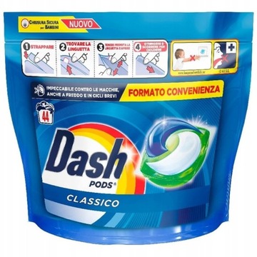 Kapsułki do prania DASH PODS CLASSICO pranie uniwersalne 44 sztuki