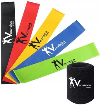 ZESTAW 5 GUM DO ĆWICZEŃ MINI BAND TAŚMY FITNESS