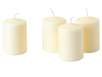 IKEA HEMSJO ŚWIECA BRYŁOWA, 4 szt. kolor naturalny