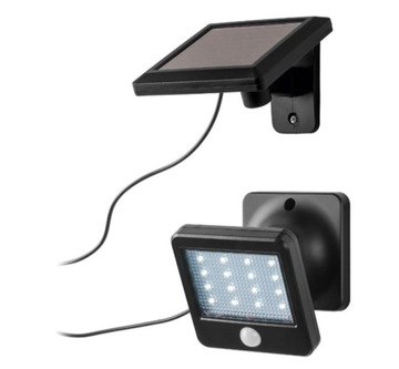 Reflektor solarny LED, czarny lampa zewnętrzna z czujnikiem ruchu GARAŻ
