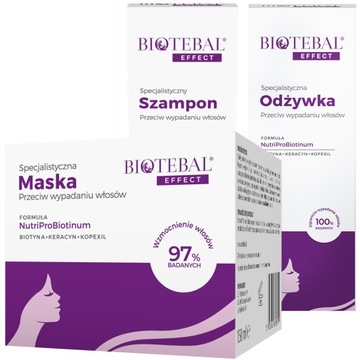ZESTAW BIOTEBAL PRZECIW WYPADANIU WŁOSÓW SZAMPON ODŻYWKA MASKA