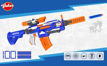 СТРЕЛКА ПИСТОЛЕТ ПУЛЯ ВИНТОВКА ЭЛЕКТРИЧЕСКАЯ + 100 ДРОТИКОВ NERF