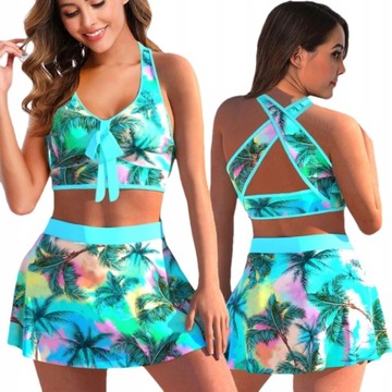 STRÓJ KĄPIELOWY DWUCZĘŚCIOWY SPÓDNICA PLUS SIZE,L