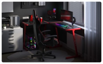 УГЛОВОЙ ИГРОВОЙ СТОЛ для геймера HUZARO Hero 6.0 RED