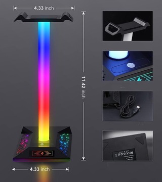ПОДСТАВКА ДЛЯ ИГРОВЫХ НАУШНИКОВ С USB-СВЕТОДИОДОМ RGB