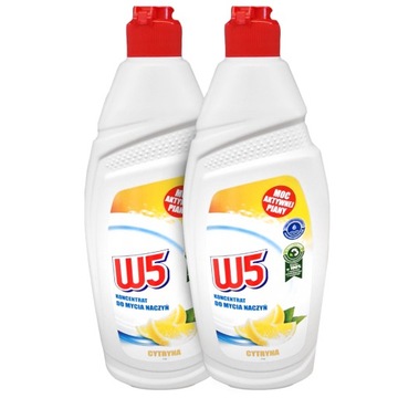 2X W5 PŁYN KONCENTRAT MYCIA NACZYŃ 850ML CYTRYNOWY