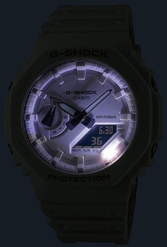 Sportowy zegarek męski na pasku Casio G-Shock GA-2100 Biały +GRAWER