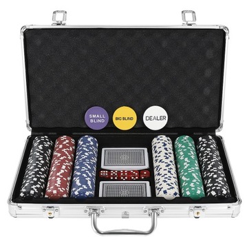 Покерный набор 300 фишек Техасские покерные фишки Чемодан Карты Сильные кости