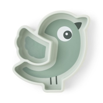 Done by Deer: силіконова тарілочка з присоскою Birdee Зелений