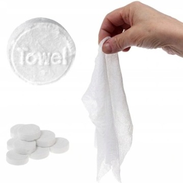 CHUSTECZKA RĘCZNIK W TABLETCE TURYSTYCZNA CHUSTECZKI W KAPSUŁKACH x 100