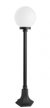 Lampa zewnętrzna KULA stojąca 98 cm Fi 20 cm słupek ogrodowy czarny IP54