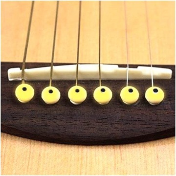Набор из 6 колков для акустической гитары - кремовый с точкой