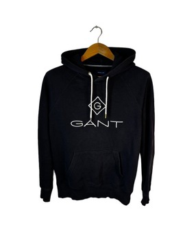 Bluza z kapturem Gant granatowa duże logo M