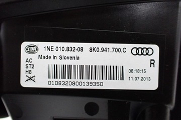 HALOGEN PRAVÝ ORIGINÁLNÍ S-LINE 8K0941700C AUDI A4 B8 FACELIFT 13R