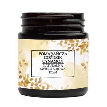 Naturalna świeca sojowa 120ml goździk cynamon