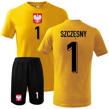 Komplet Reprezentacji Polski 12 lat nadruk 152 piłkarski Szczęsny Polska