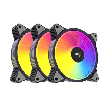 AIGO AR12 3W1 ZESTAW WENTYLATORÓW DO KOMPUTERA LED ARGB 120X120
