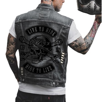 Мужской джинсовый жилет Skull Fashion