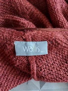 WALLIS lekki sweter narzutka z wełną M/L