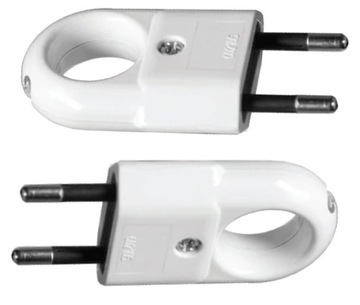 WTYCZKA PŁASKA Z UCHWYTEM BEZ UZIEMIENIA BIAŁA 250V PAWBOL