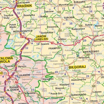 НАСТЕННАЯ КАРТА ПОЛЬШИ НА 2024 ГОДА АДМИНИСТРАТИВНЫЕ ДОРОЖНЫЕ ДОРОГИ ТЕКУЩИЙ ARTGLOB