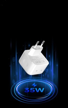 Быстрое двойное зарядное устройство type C type-C USB-C x 2 PD QC 3.0 35 Вт для iPhone