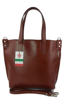 Vera Pelle Итальянский кожаный сундук-шоппер Коричневый