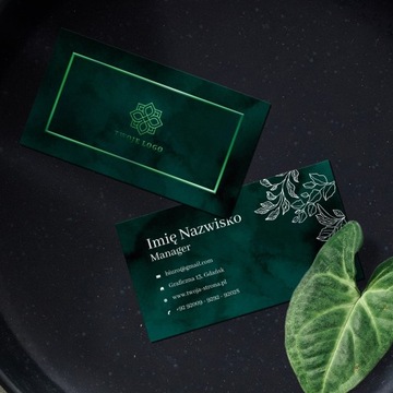 Визитки позолоченные, фольга soft touch + зеленая фольга, 100 шт + ДИЗАЙН!