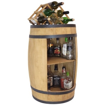 RGB LED барная бочка с винной подставкой, СВЕТЛЫЙ ДУБ