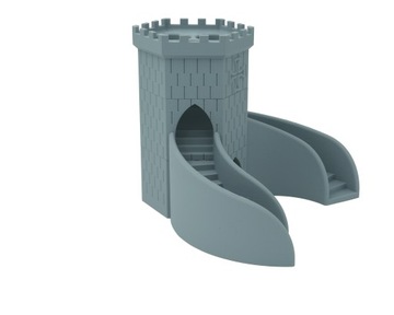 Башня с двойной лестницей, башня с магнитными кубиками - Dice Tower Grey j