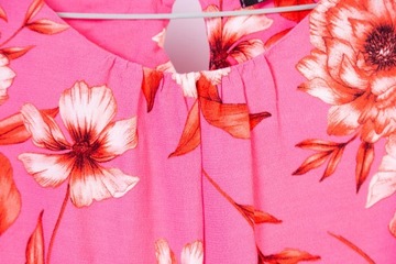 Wallis bluzka wiskoza elegancka print różowa 38 M 10