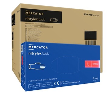 RĘKAWICE rękawiczki NITRYLOWE basic ciemny niebiski L x10