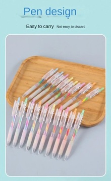 Сверкающие гелевые ручки 6 цветов, тонкие ручки с радужным градиентом для выделения