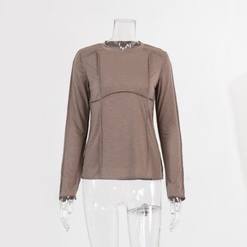 Элегантная женская футболка с круглым вырезом, р.