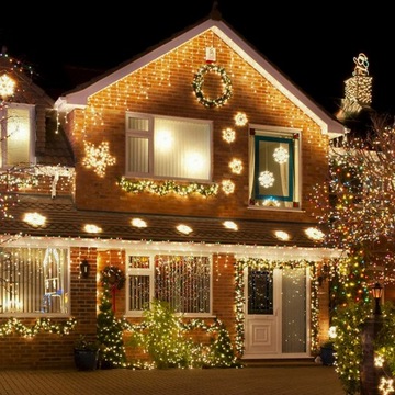 НАРУЖНЫЕ РОЖДЕСТВЕНСКИЕ СВЕТИЛЬНИКИ9,5м 100LED+ВСПЫШКА ISKRA