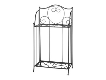 ПОЛКА ДЛЯ ЦВЕТОВ, черная металлическая складная подставка для цветов, балкон, терраса, садовый домик