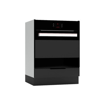 Czarna szafka kuchenna do zabudowy piekarnika pod blatem 60 cm MINA
