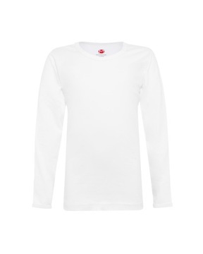 ДЕТСКАЯ ФУТБОЛКА С ДЛИННЫМИ РУКАВАМИ ДЛЯ МАЛЬЧИКОВ 116 ХЛОПОК БЕЛАЯ ДЛИННАЯ