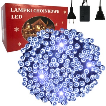 LAMPKI CHOINKOWE ENERGOOSZCZĘDNE LEDOWE ZEWNĘTRZNE ZIMNY BIAŁY 500LED 35M