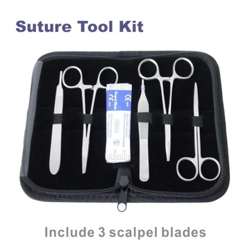 Учебный набор для наложения швов с силиконовой подушечкой для кожи и сеткой для студентов-медиков